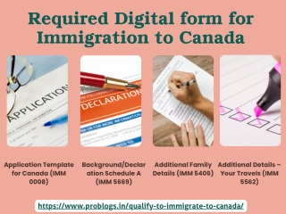 Required Digital Form for Immigration to Canada