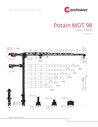 Potain MDT98 Top Slewing Tower Cranes product guide