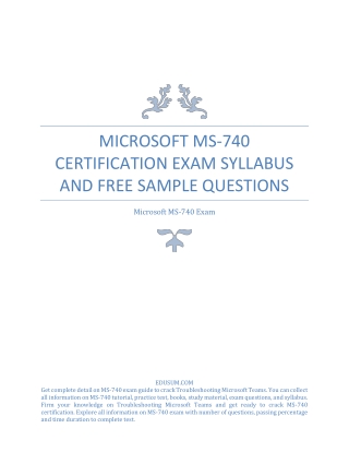 Microsoft MS-740 Certification Exam Syllabus and Free Sample Questions