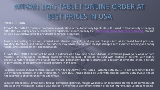 Ativan 1mg tablet online order at Best Prices in USA