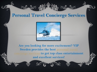 Personal Travel Concierge Services