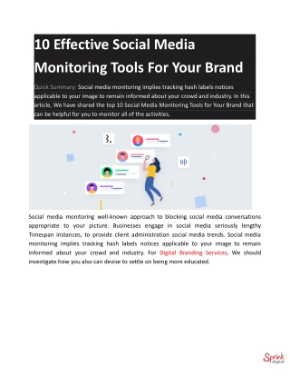 10 Social Media Monitoring Tools for Your Brand