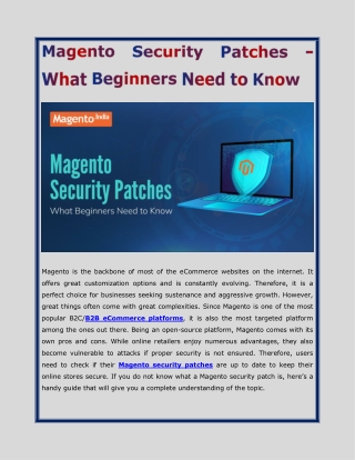 Magento Security Patches - What Beginners Need to Know