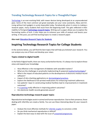 50   Technology Research Topics to Create a Grade-Worthy Paper