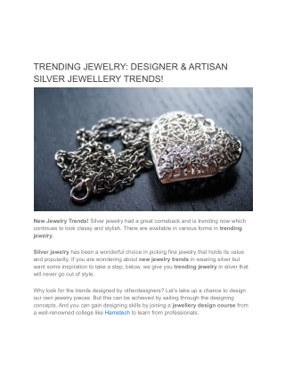 New Jewelry Trends: Most Timeless Silver Jewellery Trends