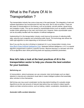 Future of AI in transportation - Google Docs