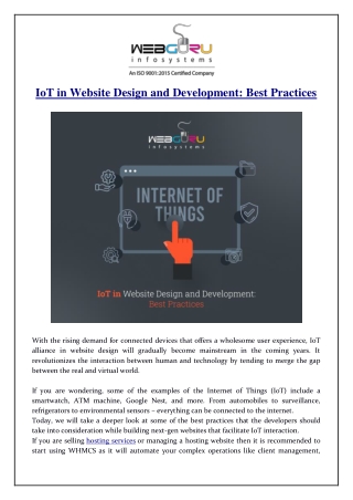 IoT in Website Design and Development Best Practices