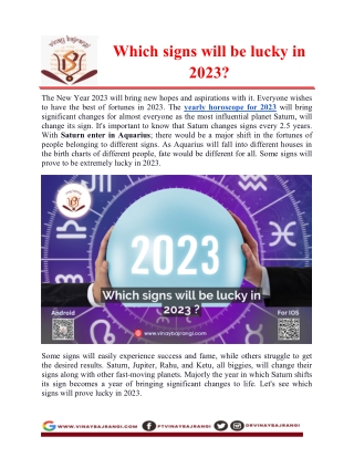 Which signs will be lucky in 2023