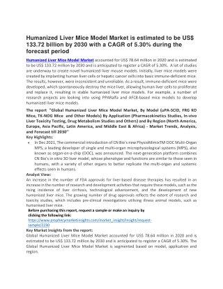 Humanized Liver Mice Model Market