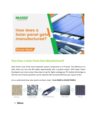 How Does A Solar Panel Gets Manufactured?