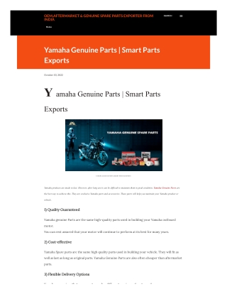 Yamaha OEM parts by Smart parts exports