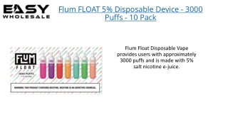 Flum FLOAT Disposable Device 5%-3000 Puffs-10 Pack