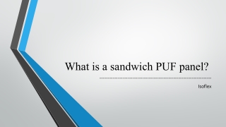 What is a sandwich PUF panel pdf
