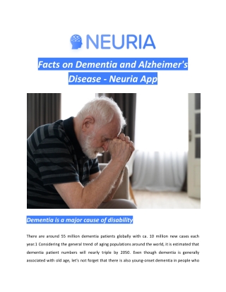 Facts on Dementia and Alzheimer's Disease - Neuria App