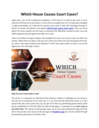 Which House Causes Court Cases - Astrologer