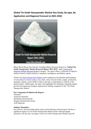 Global Tin Oxide Nanopowder Market Research Report 2021-2032