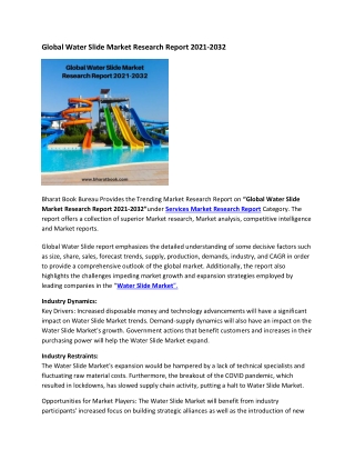 Global Water Slide Market Research Report 2021-2032