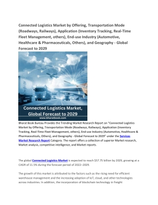 Connected Logistics Market - Global Forecast to 2029