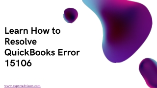 Learn How to Resolve QuickBooks Error 15106