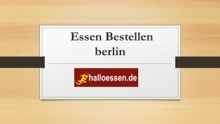 Essen Bestellen berlin