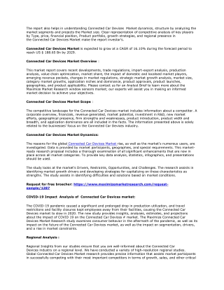 Connected Car Devices Market
