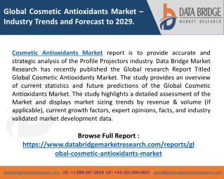 Cosmetic Antioxidants Market – Industry Trends and Forecast to 2029