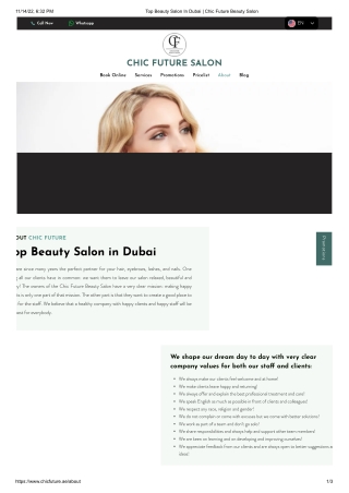 Top Beauty Salon in Dubai - Chic Future Beauty Salon