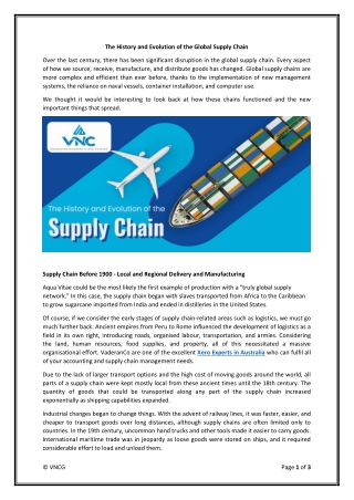 The History and Evolution of the Global Supply Chain