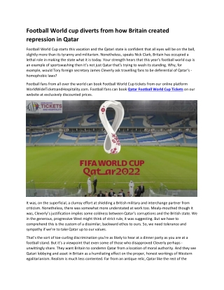 Football World cup diverts from how Britain created repression in Qatar