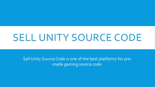 sell unity source code