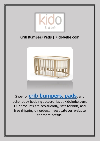 Crib Bumpers Pads | Kidobebe.com