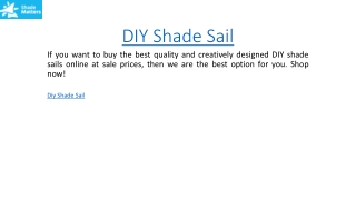DIY Shade Sail  Shadematters.com.au