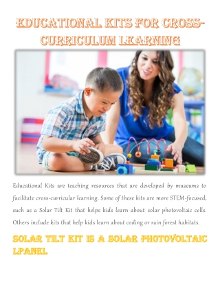 Educational Kits for Cross-Curriculum Learning