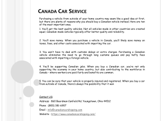 Canada Car Service