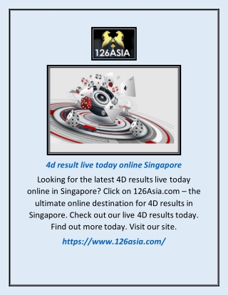 4d Result Live Today Online Singapore | 126asia.com