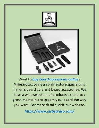 Buy Beard Accessories Online | Mrbeardco.com