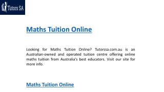 Maths Tuition Online     Tutorssa.com.au