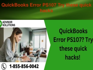 QuickBooks Error PS107 Try these quick hacks