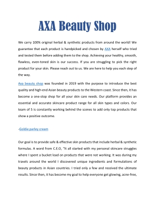 Axa beauty Shop