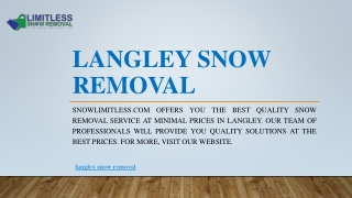 Langley Snow Removal | Snowlimitless.com