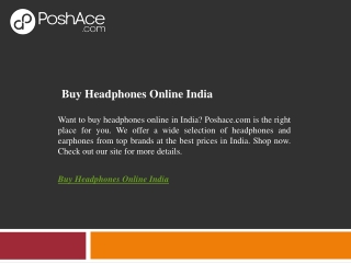 Buy Headphones Online India  Poshace.com
