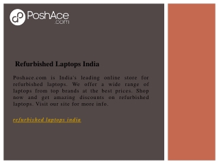 Refurbished Laptops India  Poshace.com