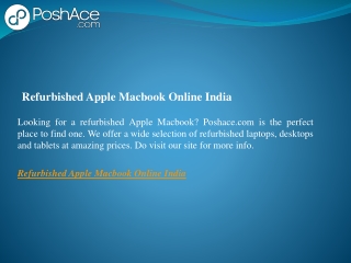 Refurbished Apple Macbook Online India  Poshace.com