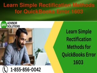 Learn Simple Rectification Methods for QuickBooks Error 1603