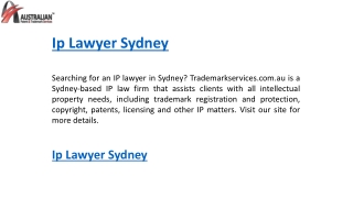 Ip Lawyer Sydney    Trademarkservices.com.au