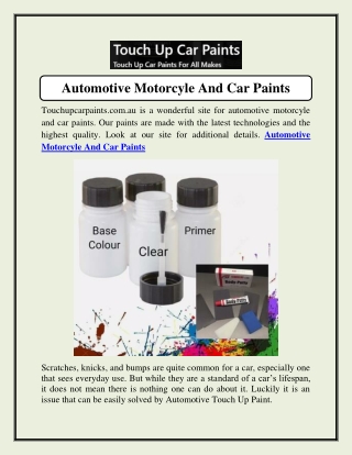 Automotive Motorcyle And Car Paints  Touchupcarpaints.com