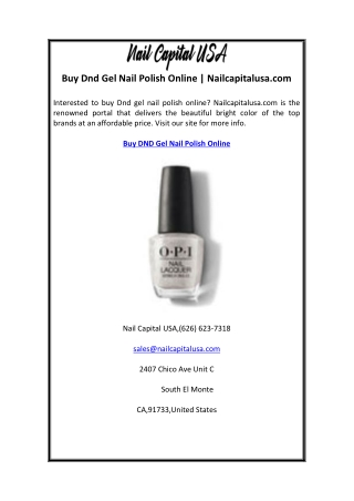 Buy DND Gel Nail Polish Online