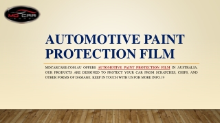 Automotive Paint Protection Film | Mdcarcare.com.au