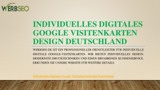 Individuelles Digitales Google Visitenkarten Design Deutschland | Werbseo.de