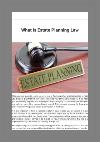 What is Estate Planning Law